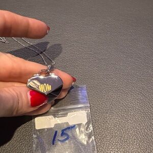 Stainless Heart 'MOM' envelope Necklace